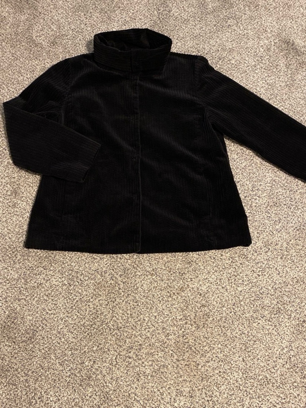 Eileen Fisher Women’s Black Corduroy Button Up Jacket Size Large